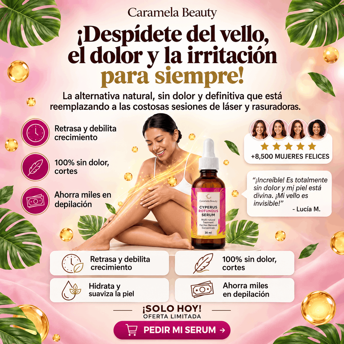🌿 Sérum Cyperus Botánico — Menos vello visible desde la semana 2